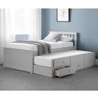 Macon Single Bed with Underbed and Drawers - Grey, Pine