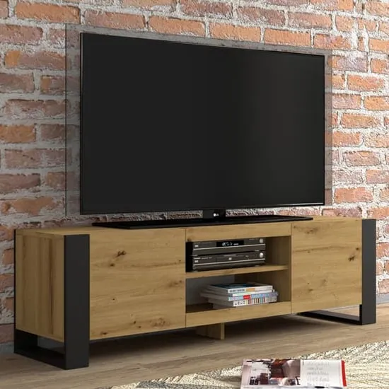 Macon Small TV Stand with 2 Doors - Artisan Oak