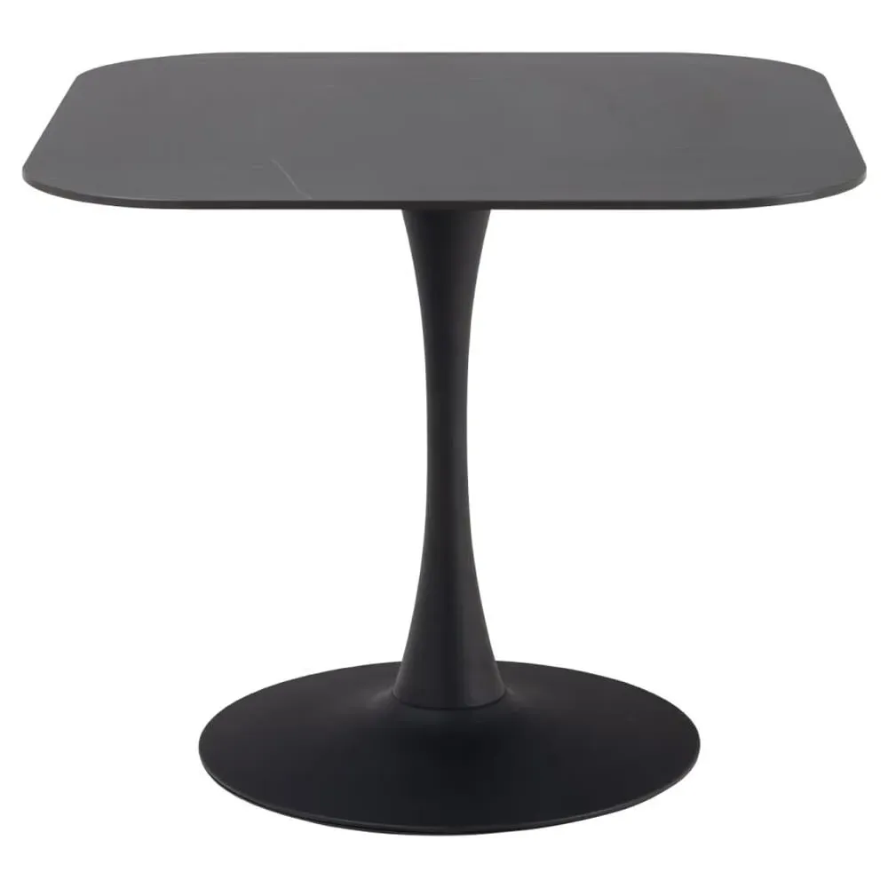 Macon Square Dining Table - Black, Ceramic