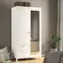 Macron 2-Door Mirrored Wardrobe with Drawers - White