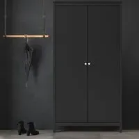 Macron 2-Door Wardrobe - Matt Black
