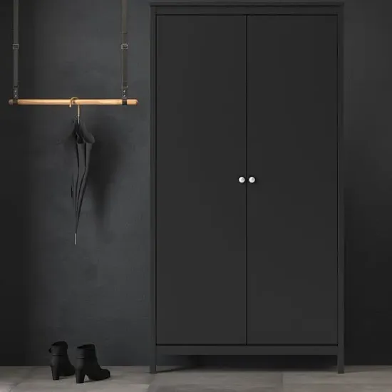 Macron 2-Door Wardrobe - Matt Black