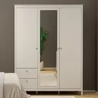 Macron 3 Door Wardrobe with 2 Drawers - Cashmere