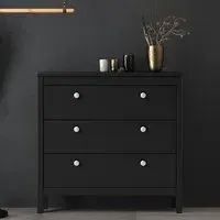 Macron 3 Drawer Chest - Matt Black