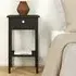 Macron Bedside Cabinet with 1 Drawer - Matt Black, Wood