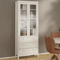 Macron Display Cabinet with 2 Doors 3 Drawers - Cashmere