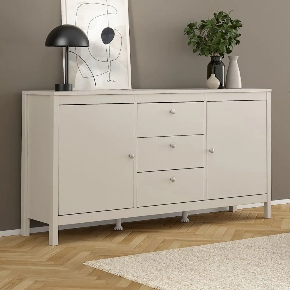 Macron Sideboard with 2 Doors 3 Drawers - Cashmere