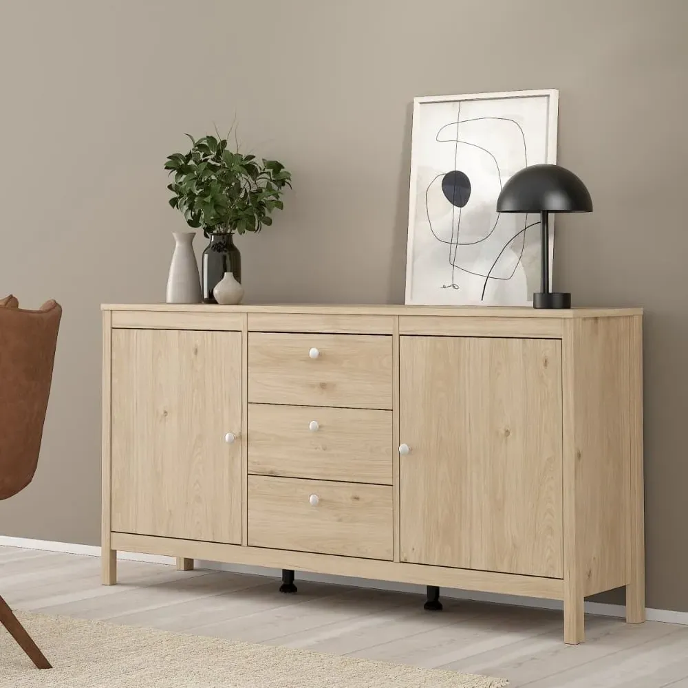 Macron Sideboard with 2 Doors 3 Drawers - Oak