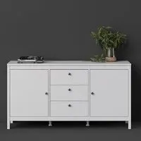 Macron Sideboard with 2 Doors 3 Drawers - White