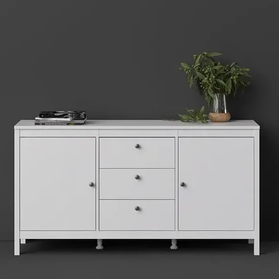 Macron Sideboard with 2 Doors 3 Drawers - White