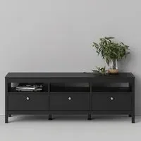 Macron TV Stand with 3 Drawers - Black, Wood