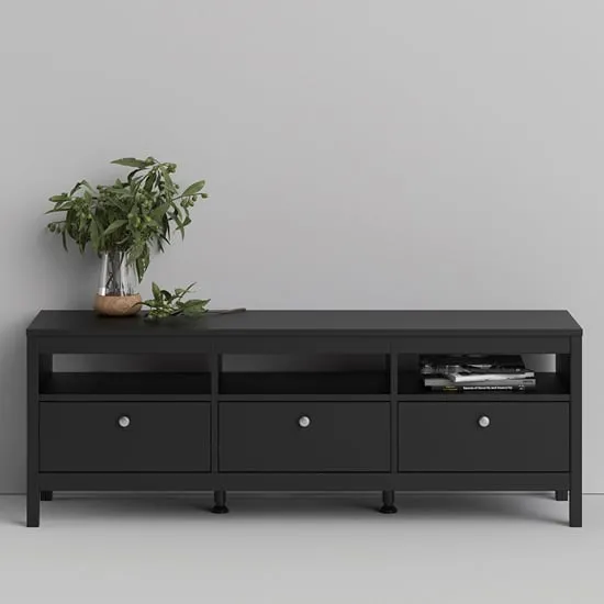 Macron TV Stand with 3 Drawers - Black, Wood