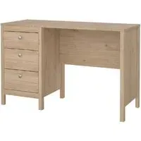 Macron Wooden Laptop Desk with 3 Drawers - Oak