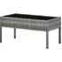 Macy Large Garden Coffee Table with Glass Top - Grey, Rattan