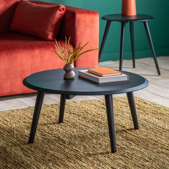Maddux Round Coffee Table - Black, Wood image