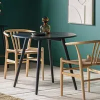 Maddux Round Dining Table - Black, Wood