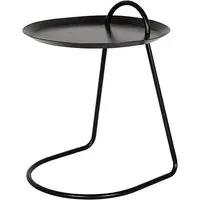 Madeleine Round Lamp Table - Black, Metal