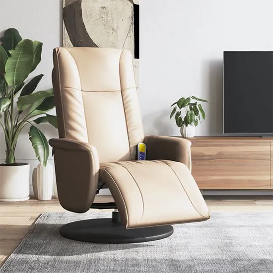 Madera Recliner Chair with Footrest - Cappuccino, Faux Leather