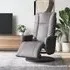 Madera Recliner Chair with Footrest - Grey, Faux Leather
