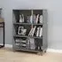 Madesh 3-Shelf Bookcase - Dark Grey, Pinewood