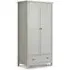 Madge 2-Door Wardrobe with Drawer - Dove Grey, Pine