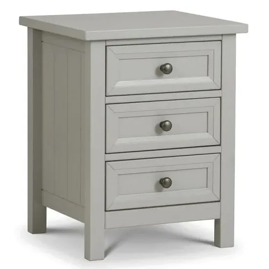 Madge 3-Drawer Bedside Cabinet - Dove Grey, Pine