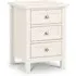 Madge 3-Drawer Bedside Cabinet - White, Pine