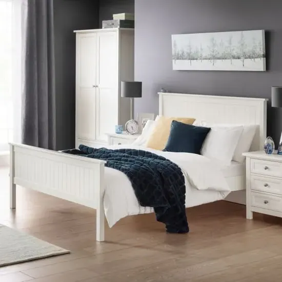 Madge Double Bed Frame - White, Pine