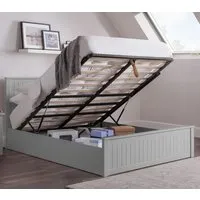 Madge Double Ottoman Bed with Storage - Grey, Pine