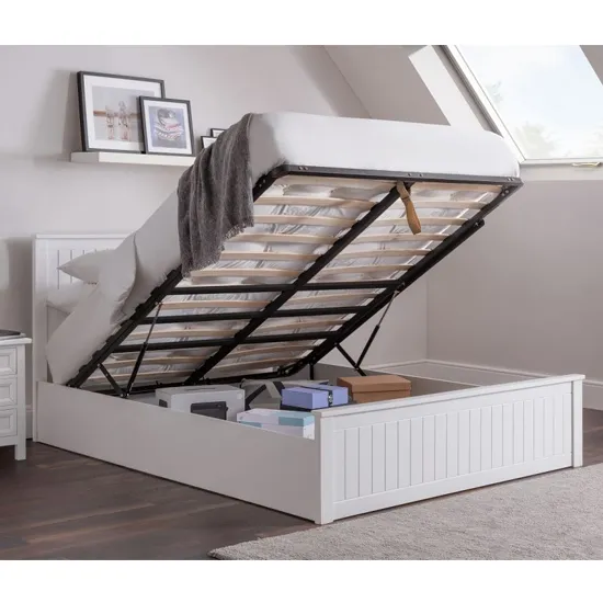 Madge Double Ottoman Bed with Storage - White, Pine product