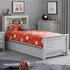 Madge Single Bed with Bookcase - Dove Grey, Wood