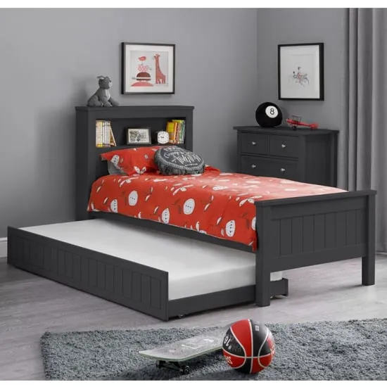 Madge Single Bed with Underbed - Anthracite, Pine