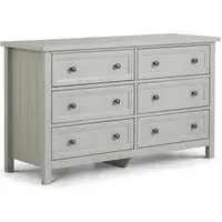 Madge Wide 6-Drawer Chest of Drawers - Dove Grey