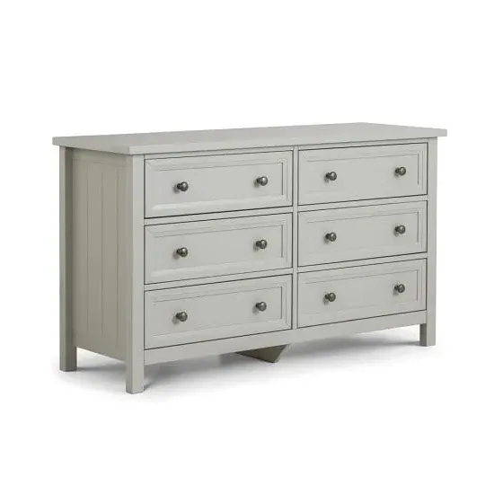 Madge Wide 6-Drawer Chest of Drawers - Dove Grey