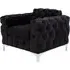Madine Upholstered Armchair - Black, Velvet