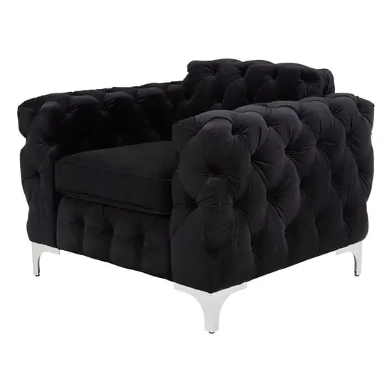 Madine Upholstered Armchair - Black, Velvet image