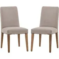 Madisen Dining Chairs in Pair - Taupe, Velvet