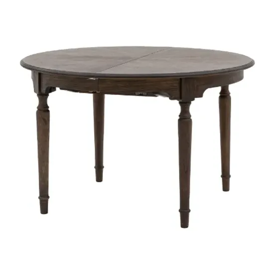 Madisen Round Extendable Dining Table - Coffee, Mindi Wood product