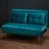 Madisen Velvet Sofa Bed with Gold Legs - Teal