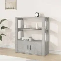 Madison Shelving Unit with 2 Doors - Concrete Effect