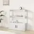 Madison Shelving Unit with 2 Doors - White, Engineered Wood