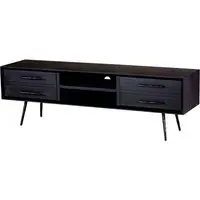 Madoca TV Stand with Drawers - Dark Grey, Pine Wood