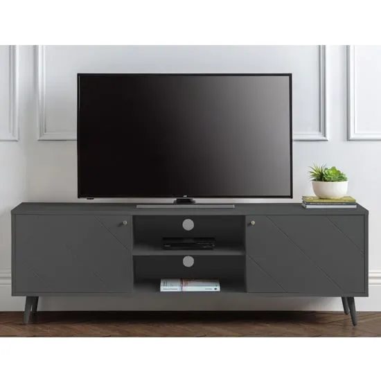 Madra TV Stand with 2 Doors - Grey, MDF image