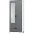 Madric 2-Door Mirrored Wardrobe - Grey, High Gloss