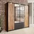 Madrid 4-Door Wardrobe with Drawers - Chestnut Oak, Laminated Board