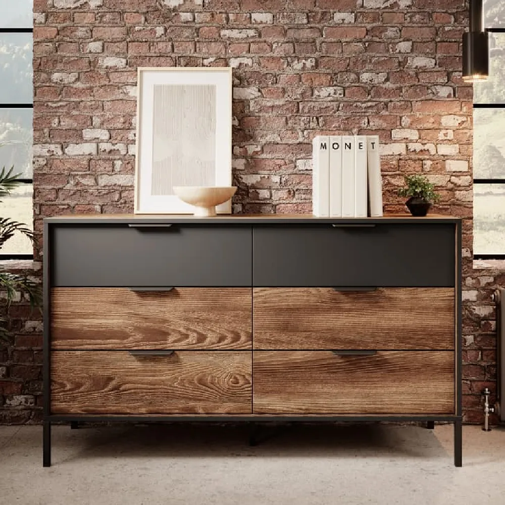 Madrid 6 Drawer Chest - Chestnut Oak