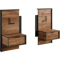 Madrid Bedside Cabinet with 2 Doors - Chestnut Oak