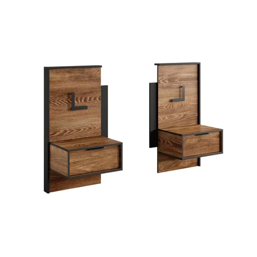 Madrid Bedside Cabinet with 2 Doors - Chestnut Oak