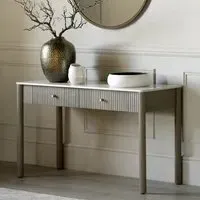 Madrid Console Table with 2 Drawers - White, Marble