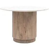 Madrid Round Dining Table - White, Marble